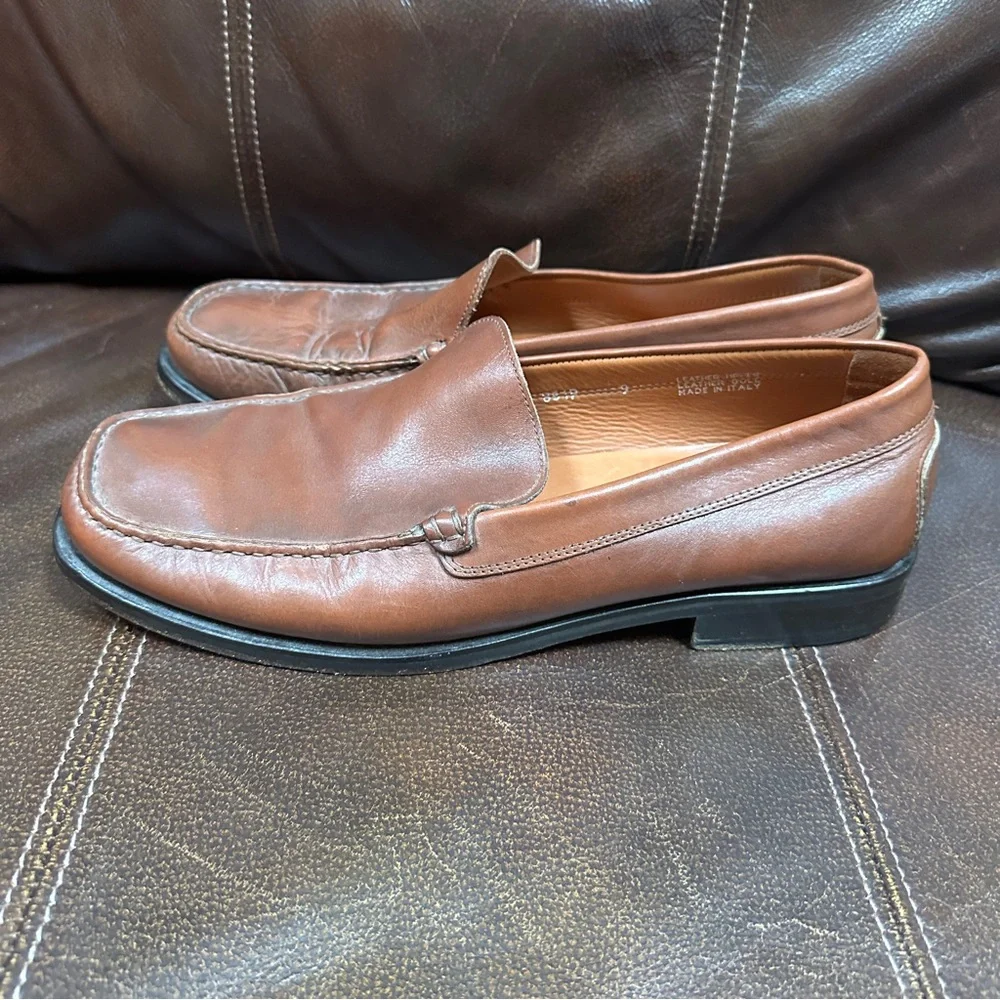 Saks Fifth Avenue Collection Size US 9 Men Brown Leather Loafers‎